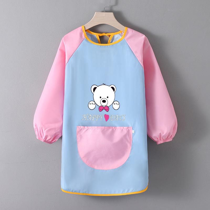 Children's Waterproof Art Smock with Logo - Reversible Apron for Painting and Eating  