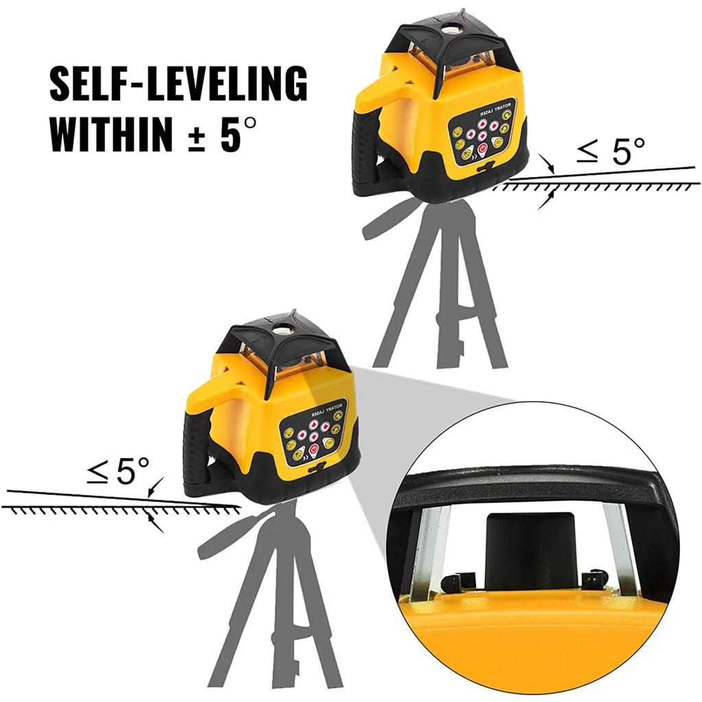 Laser Level 360 Rotary Auto Self-Leveling ±5 Degrees W/ Tripod & Staff Nivel Laser Construction Tools for Outdoor Industry