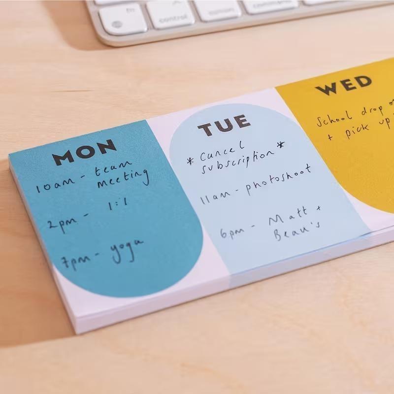 50 Sheet Tearable Weekly Planner Notepad Rainbow Daily To Do List Memo Pad for Students Work Task Organization one size