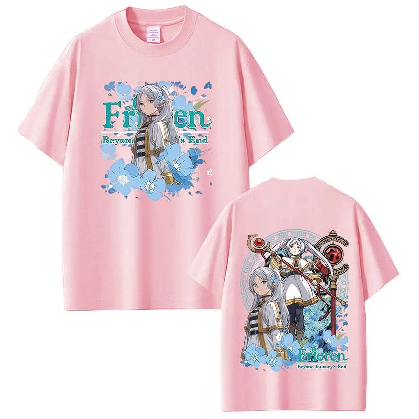 Anime Frieren Beyond Journeys End Frieren Graphic T Shirt Men Women Clothing Summer High Quality Cotton Short Sleeve Tshirt