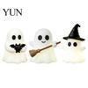 Themed Baking Decorations Halloween Luminous Mini Ghost Figurines, Glow in The Dark Cute Figurine Miniature Statue for Micro Landscape, Tiered