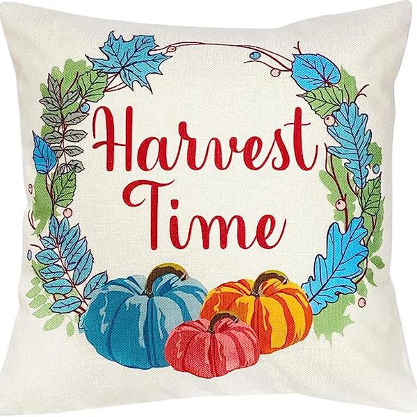 

Autumn Thanksgiving Pillow Cover Pumpkin Maple Leaf Series Linen Autumn Pillow Cover 45 * 45Cm [without core]