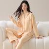 Pajamas women's spring and autumn pure cotton long-sleeved autumn 1011 new high-end cardigan autumn and winter thin large-size loungewear