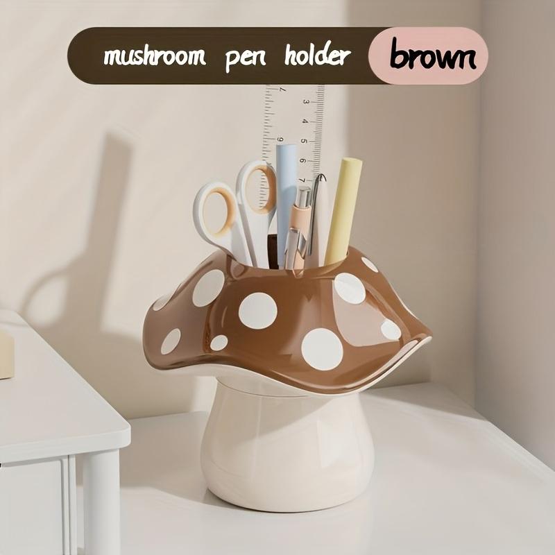 1PC mushroom-shaped storage box, made of durable materials, minimalist design, desktop creative pen holder, student office stationery