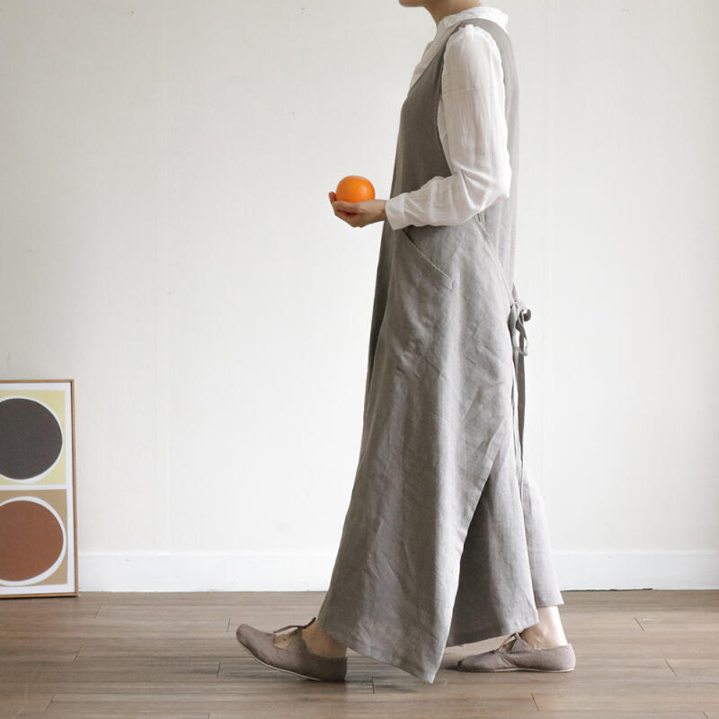 

Yamako Linen Apron gray