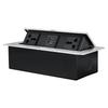 Metal Panel Table Top Recess Outlet Embedded Flipper Cover Desktop Plug-In Adapter Three-Hole Multi-Functional Bounce