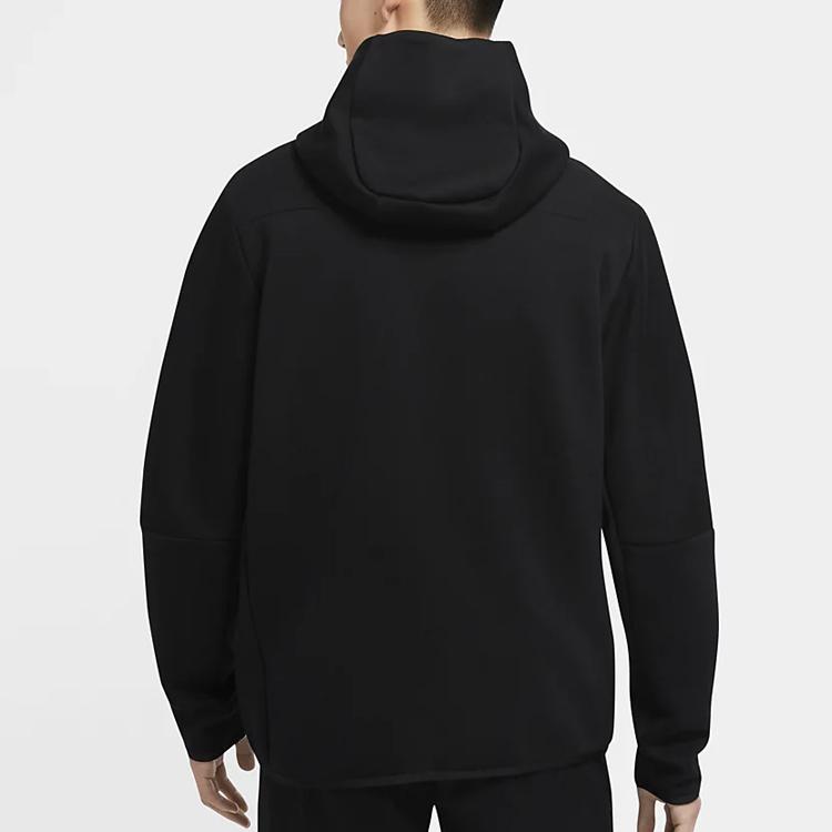 Nike Sportovní mikina s kapucí na zip Tech Fleece (Velikost Asie) Černá Pánská Streetwear CU4490-010