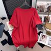 Women's Plus Size Loose Fit Mid-Length Round Neck Short Sleeve T-Shirt (Available in Sizes 200-350 Jin) - Style 1054