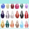Peluca Ondulada Larga de 80 cm en Colores Vibrantes Fibra de Alta Temperatura Ideal Para Eventos de Cosplay