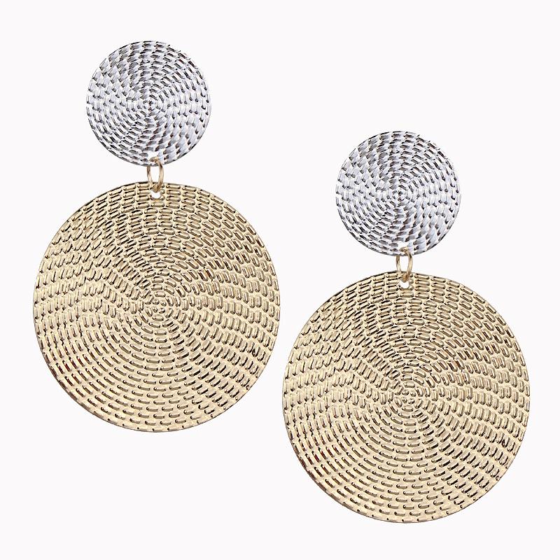 Fashion Pendant Size Round Circle Earrings Female Temperament Personality Color Matching Bump Earrings For Women Zircon Brincos