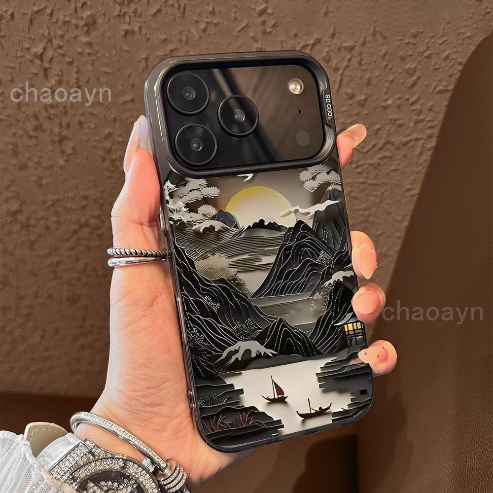 

Чехол для телефона Горы и реки для iPhone 17 16 15 14 13 12 11 Pro/ Max/Plus ударопрочная задняя крышка защита от отпечатков пальцев iPhone 17