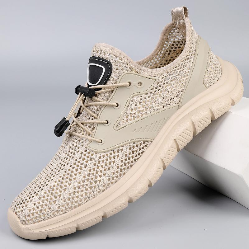 Fashion Breathable Man Sports Shoes New Arrival Men Mesh Flats Flying Fabric Casual Shoe Quick Dry Wading Aqua Shoes Hollow Out Sneakers