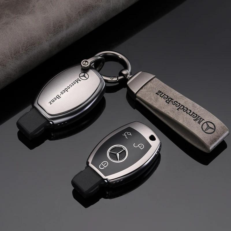 PU Car Key Case Cover Shell Fob For Mercedes Benz A B C E Class GLS GLA GLK GLC CLS CLA AMG W204 W205 W212 W463 W176 Keychain PD1