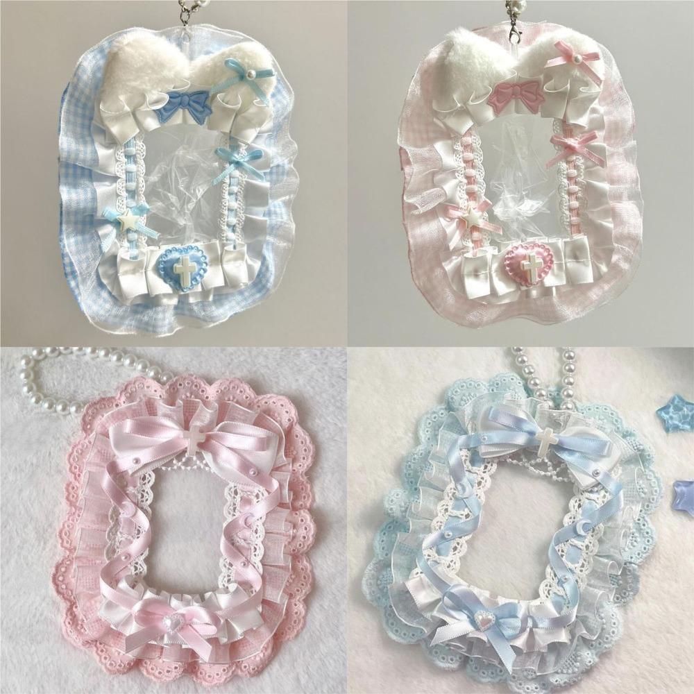 Sweet Lace Photocard Case Kawaii Lolita Plush Card Holder DIY Idol Display Handmade Anime Photo Protector Case