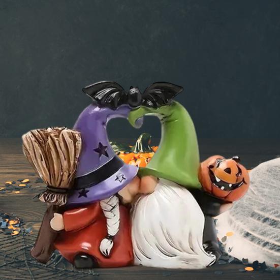 Couple Gnome Ornament Love Heart Kissing Faceless Dwarf Statue Resin Sculpture Home Office Desktop Decoration Ornament