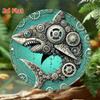Metal Wall Art Round 2D Flat Wall Decor for Home Office Cafe