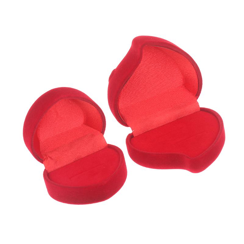 Velvet Heart-Shaped Necklace Pendant Packaging Box Valentine'S Day Engagement Proposal Wedding Ring Box Gift Box Jewelry Case