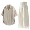 Men's Summer Ice Silk Lyocell Casual Polo Set - Loose, Sweat-Absorbent, Short Sleeve Sportswear Two-Piece.