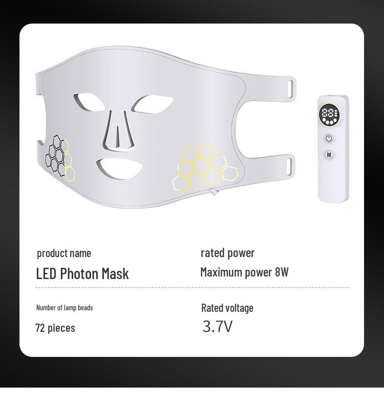 LED Photon Beauty Mask: Infrared & Blue Light Home Use Silicone Therapy Device