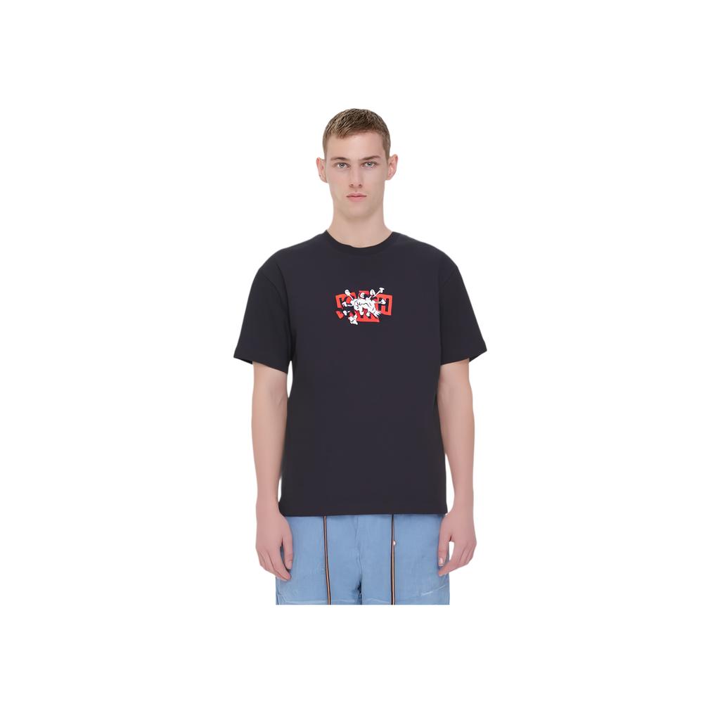Kith Treats Kaboom Logo Print Round Neck Short Sleeve T-Shirt Unisex Tops Black KHT030080-001