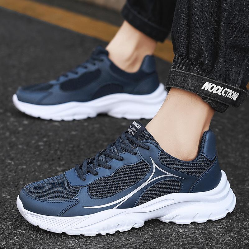 Men's Shoes Mesh Casual Shoes Men's Simple Low-top Outdoor Running Sports Shoes Platform Trend