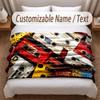 Music General Theme Soft Blanket Personalized Custom Name Text Print Warm Blanket Home Sofa Bedroom Decor