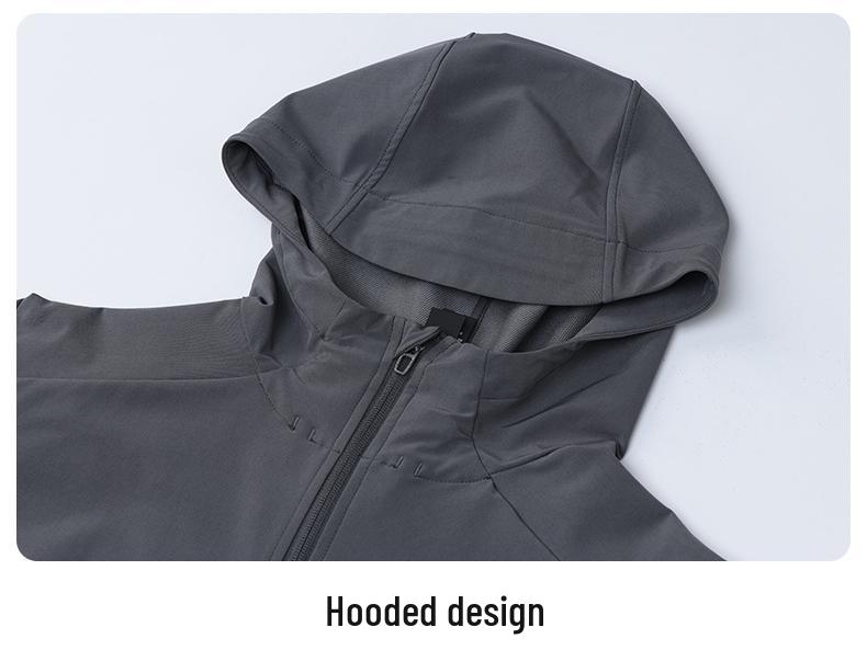 Quick-Dry Unisex Hooded Sport Jacket - Breathable, Skin-Friendly, Water-Repellent for Hiking & Camping