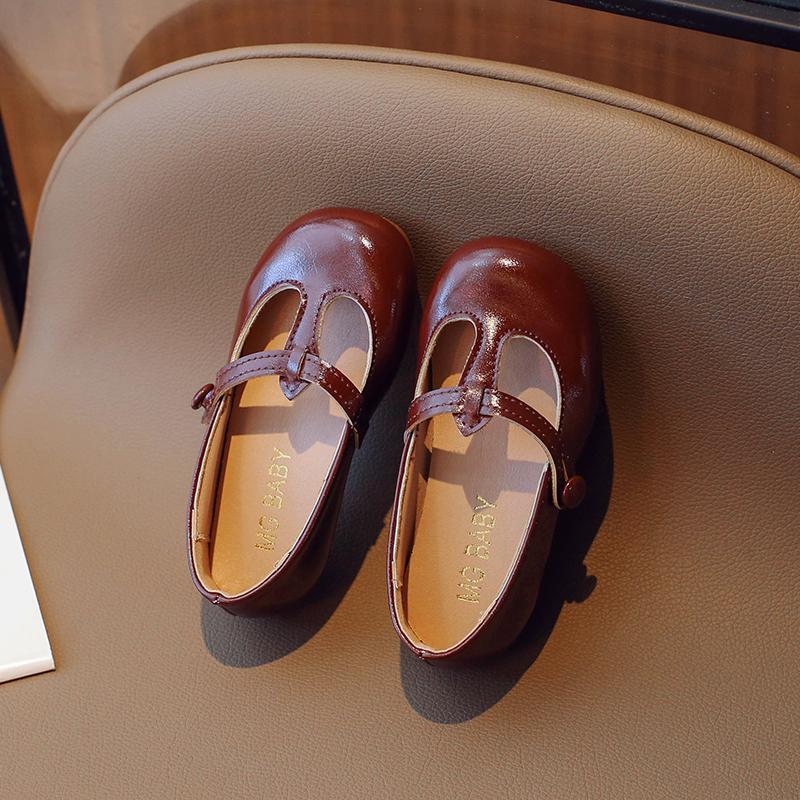 Batole Dívčí Mary Janes Vintage Six Colors Mělký podzim Dětské ploché boty 21-35 s kulatou špičkou Protiskluzové klasické lehké dětské