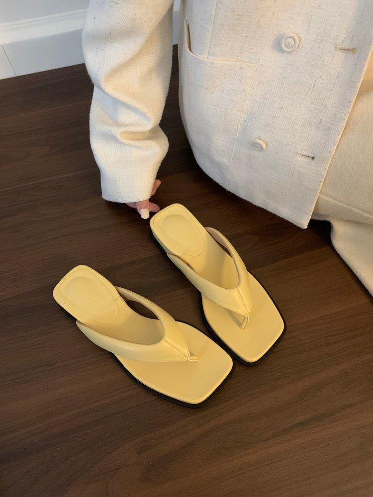 Fashion slope heel flip-flops slippers women's shoes outer wear summer seaside silver sandals beach shoes niche sandals
