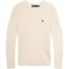 Polo Cable Knit Long Sleeve Sweater Men Sweater Cream MNPOSWE16822271-100