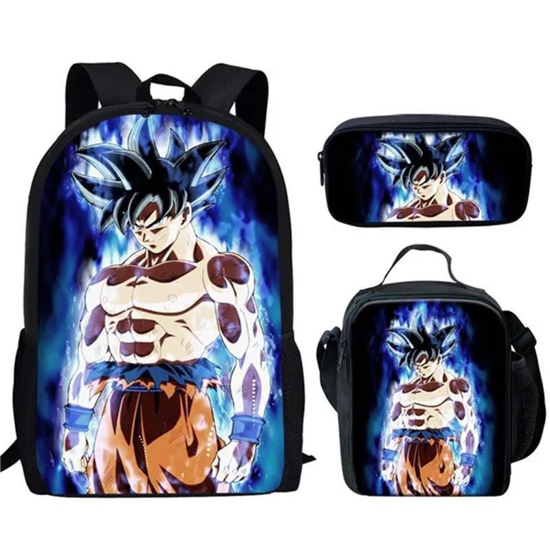 Animation seven dragon ball backpack, primary and secondary school schoolbag, satchel, shoulder bag, pencil case three-piece set