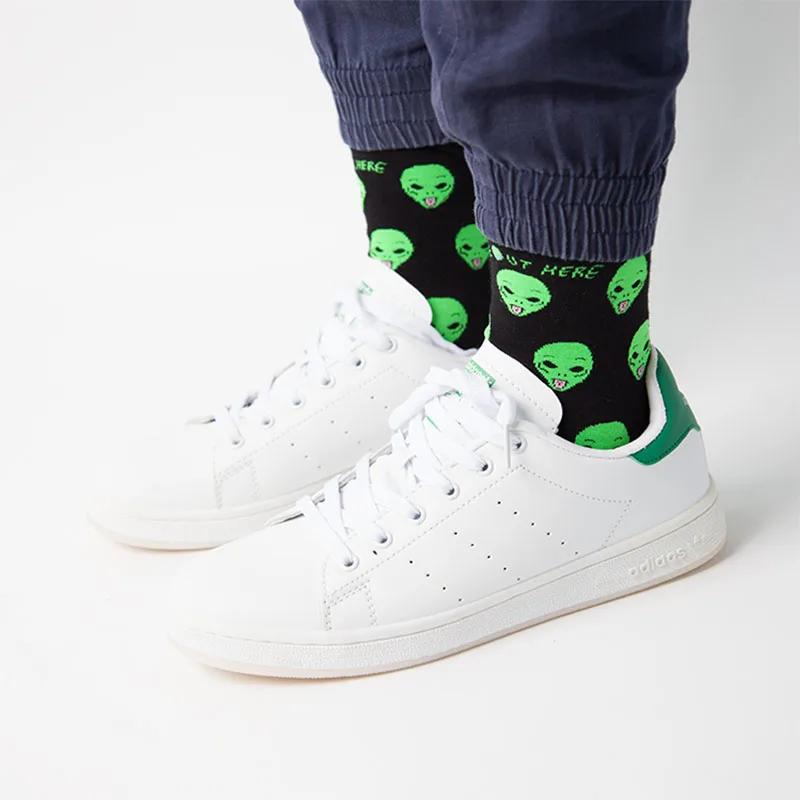 Mode Unisex Cartoon Katze Kunst Lustig Alien Planet Bequem Herbst Winter Kreativ Warm Baumwolle Halloween Party Socken