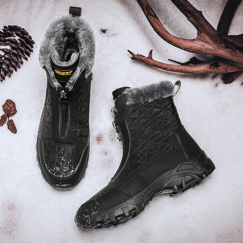 39-47 Herren Plüsch High-Top Outdoor Schuhe Übergröße Wanderschuhe Plüsch Warm Russische Winterstiefel Winterstiefel für Herren