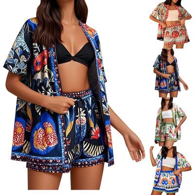 Women's Pajamas Fashion Two-Piece Shirt Shorts Set Soft Holiday Casual Clothing Set