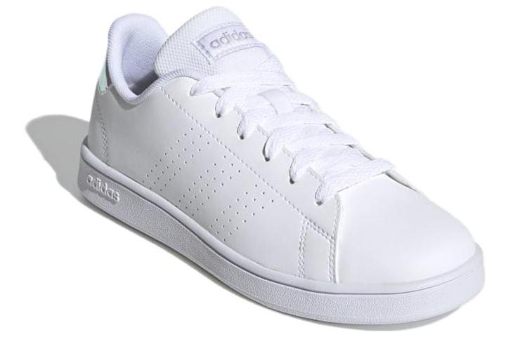 Adidas Neo ADVANTAGE K Comfortable Abrasion Resistant Low top Kids' Skateboarding Shoes White Green Kids' FY4624