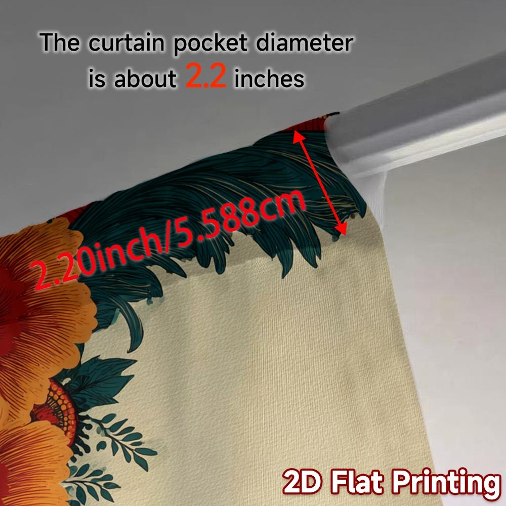 2D FLAT PRINTING 2pcs Curtains (Without Rod) Floral Elegance Design (6) New yearFestival Popular Curtains&Drapes Polyester