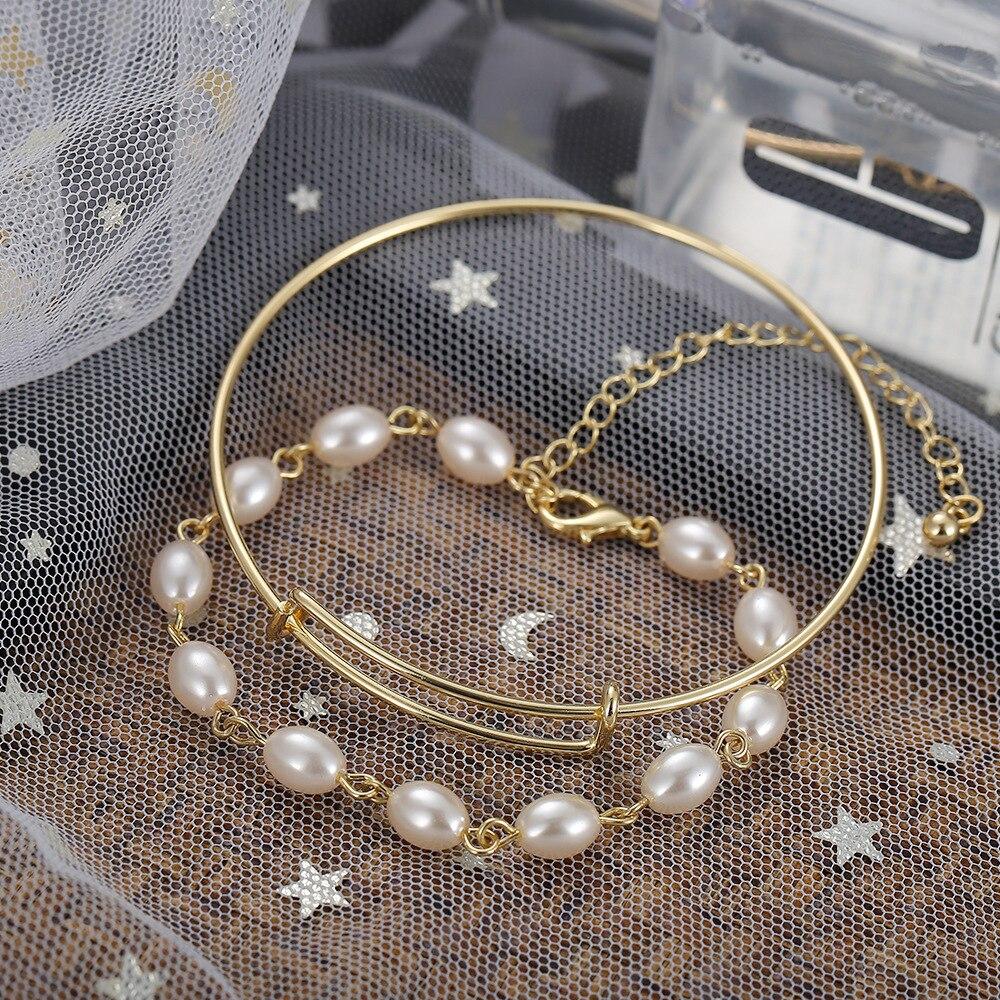 Fashion Punk Curb Cuban Chain Bracelets Set Boho Thick Gold Color Charm Bracelets Bangles For Women Gifts  Trendy Jewelry