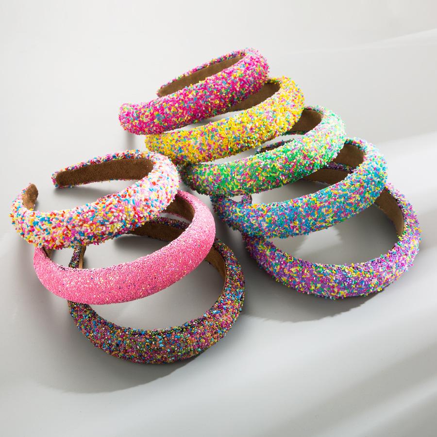 Colorful Candy Acrylic Headbands For Women Sweet Girl Birthday Gift Rainbow Candy Cream Hairbands Birthday Cake Headwears