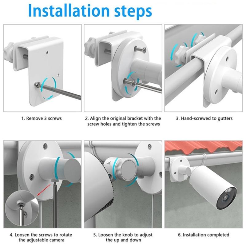 Aluminum Camera Mounting Bracket For Rain Gutters Weatherproof Design For Multiple Gutter Types