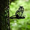 1pc Black Metal Squirrel Outdoor Yard Decor - Silhouette Animal for Garden, Tree Branch