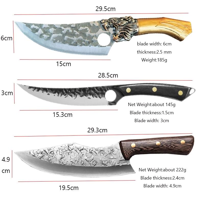 MYVIT TOP Kitchen Knives Handmade Forged Stainless Steel Kitchen Knife Fish Sculpture Knives Boning Knife Meat Cleaver Fruit Vegetables Cutter Tool