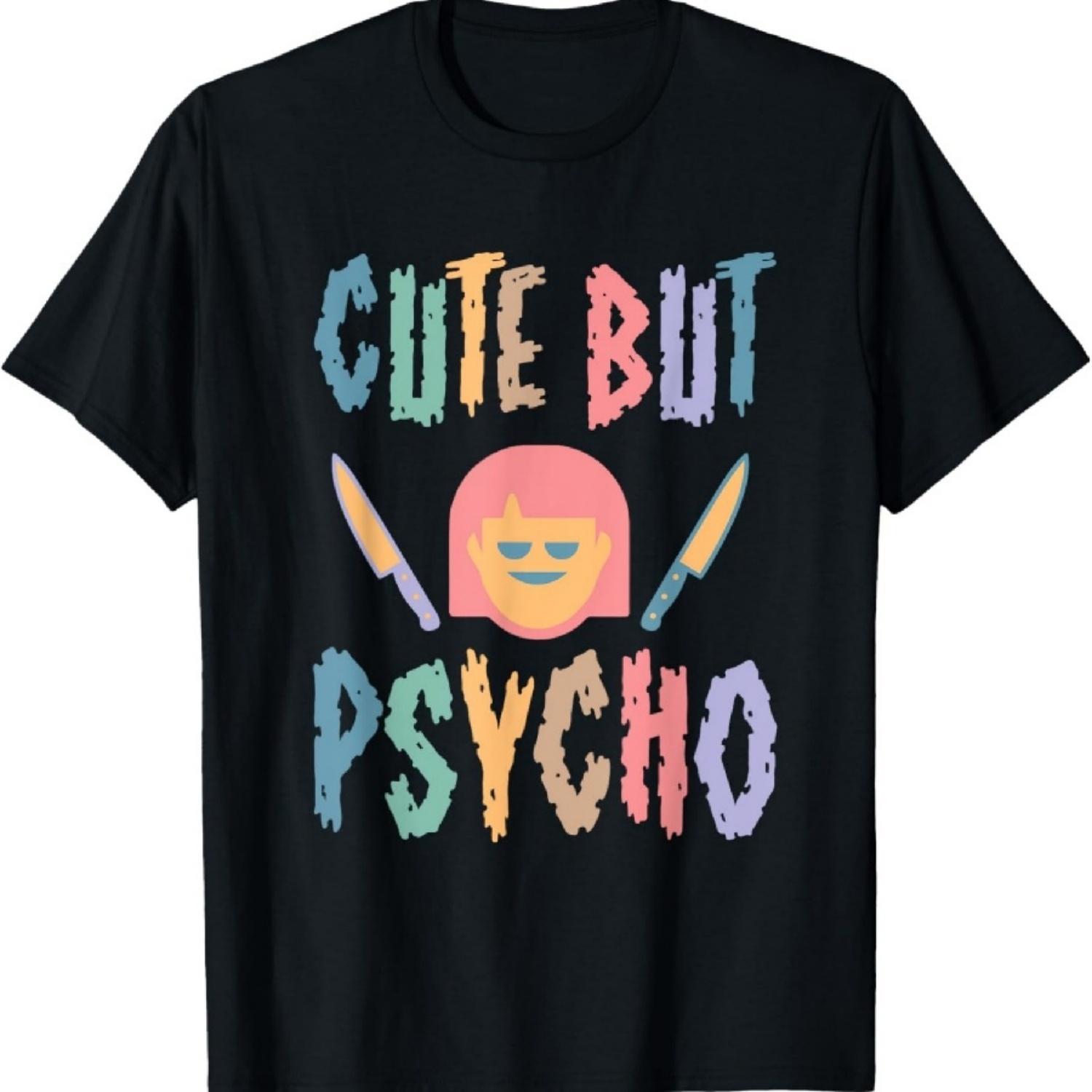 Милая футболка в подарок для девушки с ножом в стиле психо-пастель-готик ями-каваи XXXXXL чёрный