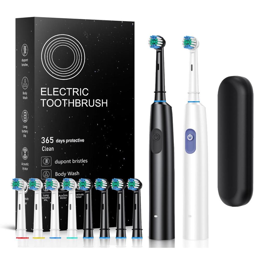 5-Speed Rotating Smart Electric Toothbrush with Soft Bristles and Waterproof Metal Shaft