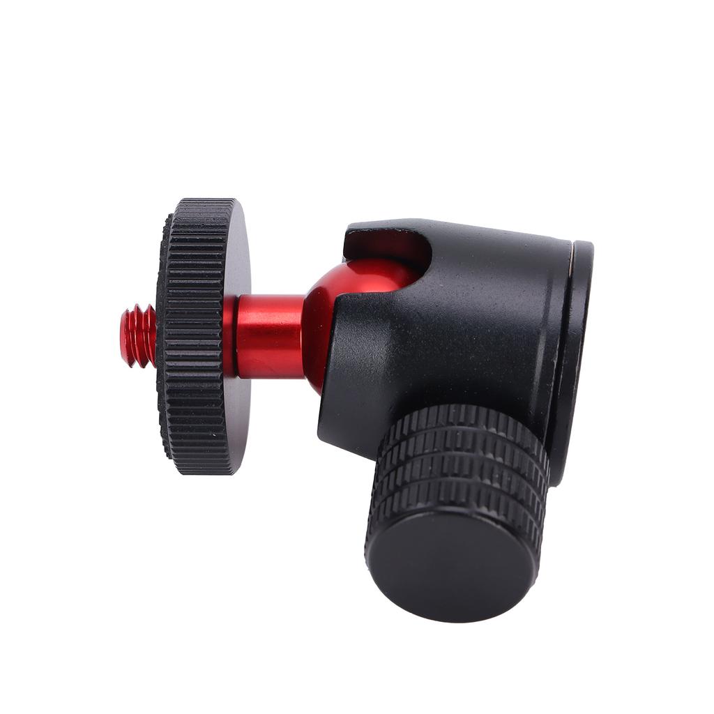 Mini Tripod Ball Head with 1/4 Inch Screw and Hot Shoe Mount Adapter for DSLR Camera Ring LightRed Ball
