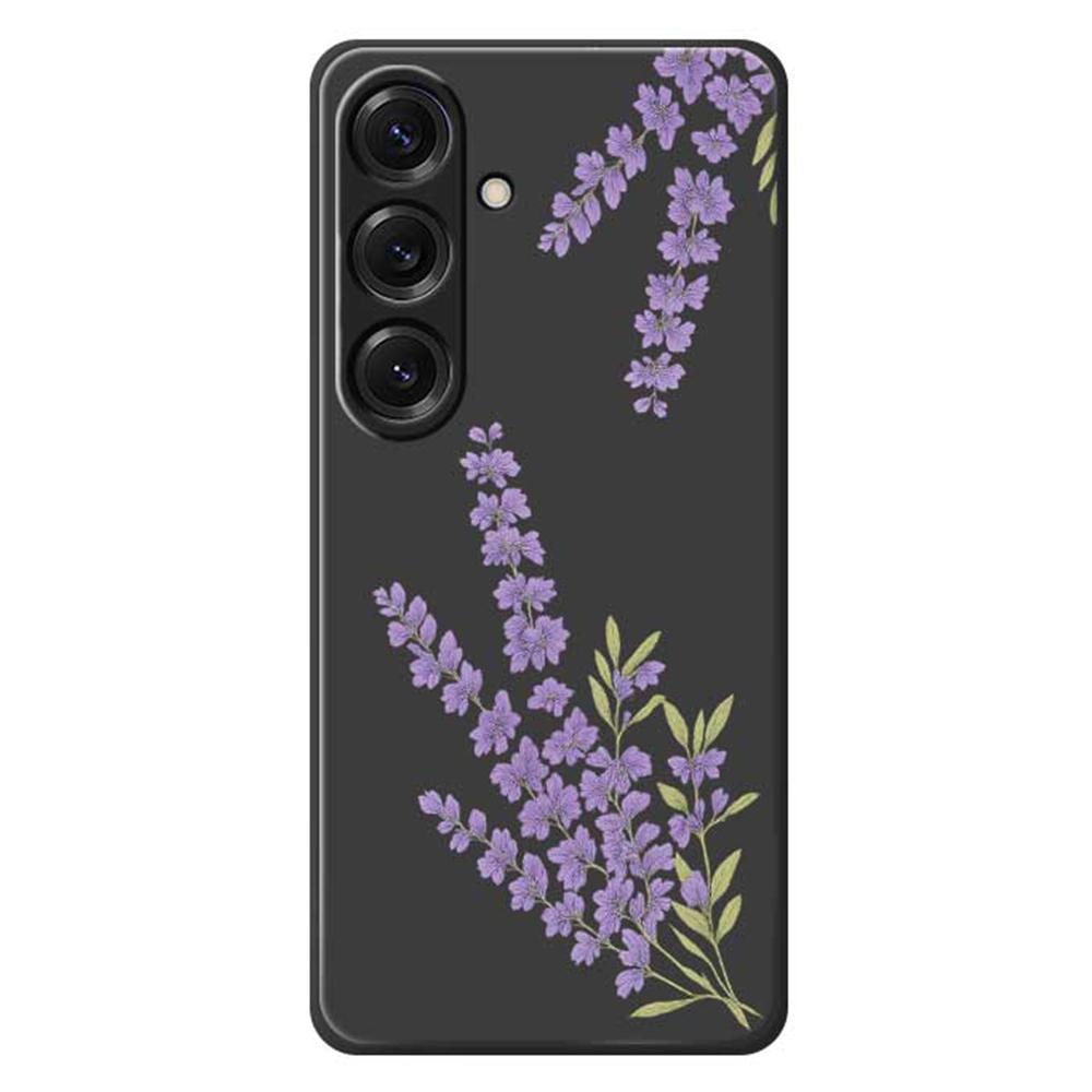 

Чехол для Samsung Galaxy S25, Лавандовый узор, Прямой край, ТПУ задняя крышка телефона Black