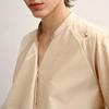 LESS 2025 Autumn Stand Collar Three-Quarter Sleeve Shirt