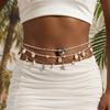 Bohemian Starfish Shell Conch Pendant Belly Chain for Women 3PCS Multilayer Rice Beaded Waist Chain Summer Bikini Body Jewelry