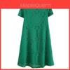 Elegant Lace Dress European Style Flared Short Sleeve Dress High Waisted