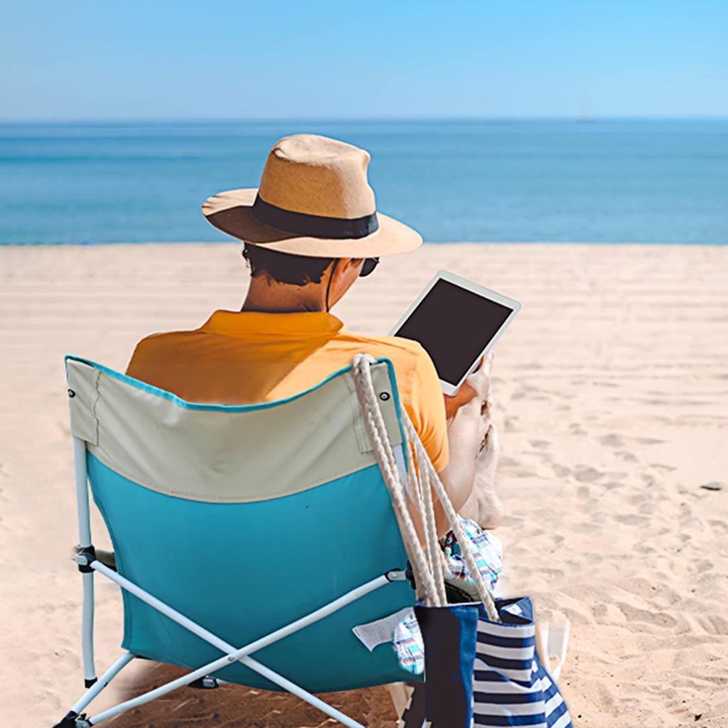 VILLEY Outdoor Low Camping Low Folding Easy Ultra 110kg Weight High Perfect for Mountain and Sports Includes Storage Blue Chair, Cross-legged Chair,