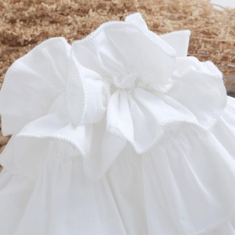 White Detachable Puff Sleeves with Stretch Openings for Off Shoulder Dress Styling and Photo Ready Wear